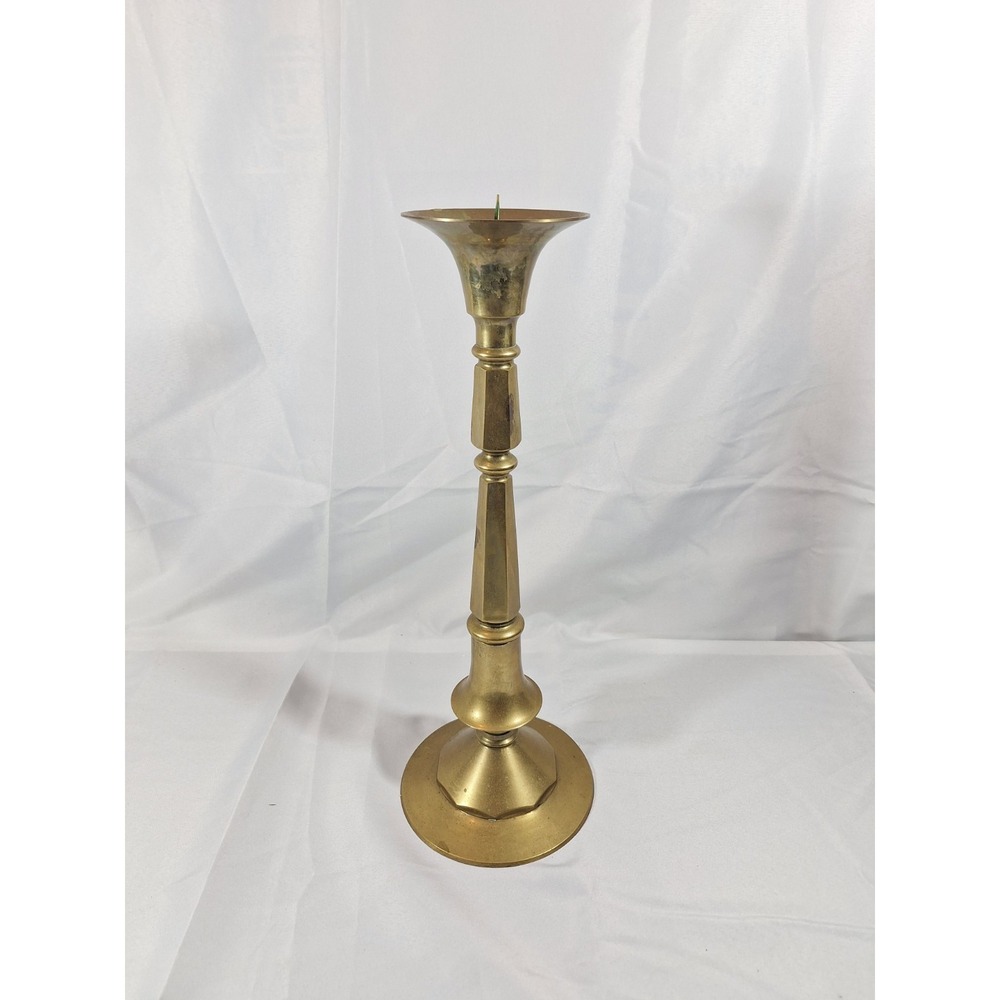 Large - 4 LB - 19 Inch Solid Brass Candlestick